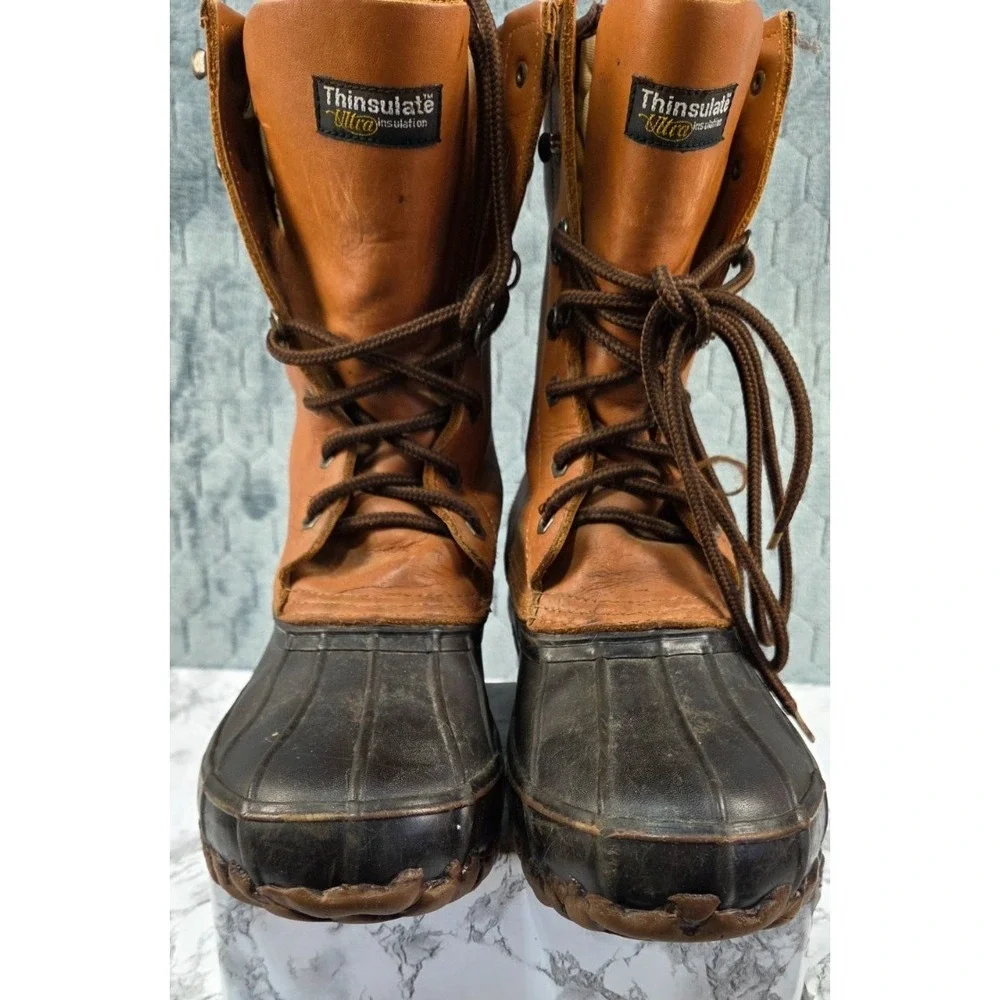 CABELA'S STEEL SHANK THINSULATE DUCK BOOTS‎ HUNTING HIKING CAMP MENS SIZE 8